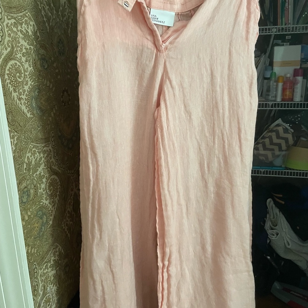 Lisa Marie Fernandez 100% cotton pink wide leg pants size 10